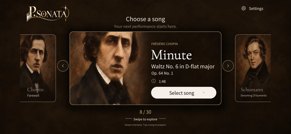 Browse Chopin and Schumann in P.SONATA's song collection